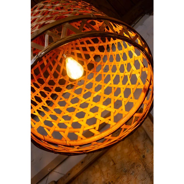 Lombok Handwoven Bamboo Bell Pendant For Sale - Image 4 of 10