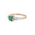 Natural Emerald & Cushion Cut Diamond Three Stone Wedding Ring (All Sizes Available) For Sale - Image 4 of 8