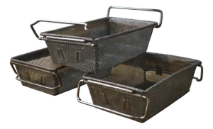 Industrial Mesh Boxes, 1960s, Set of 3