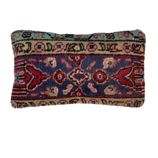 Large Vintage Turkish Handmade Rug Cushion Cover For Sale