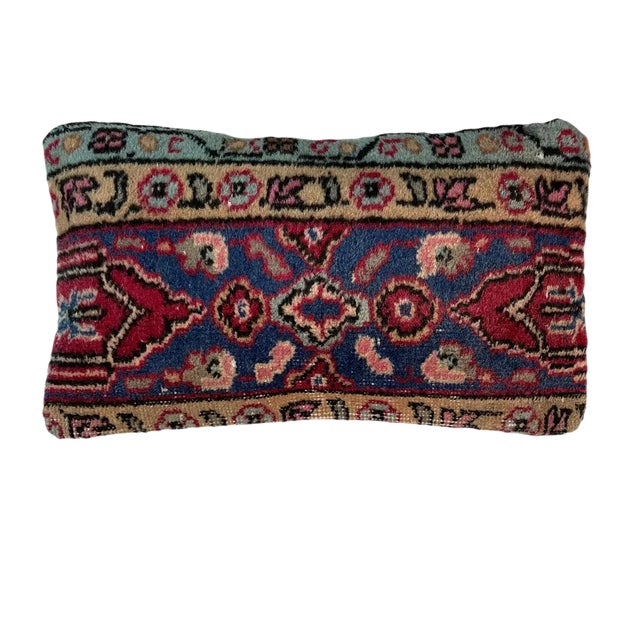 Large Vintage Turkish Handmade Rug Cushion Cover For Sale