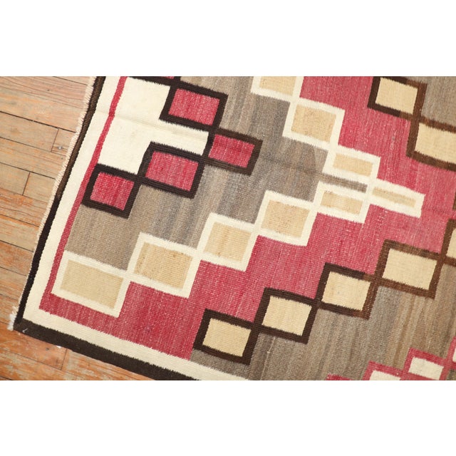 Antique American Navajo Ivory Tribal Rug - 3'5" x 6'2" For Sale - Image 9 of 10