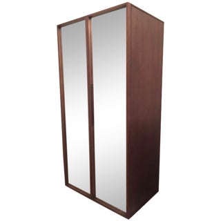 Cb2 Mirrored "Reflection" Wardrobe Cabinet For Sale