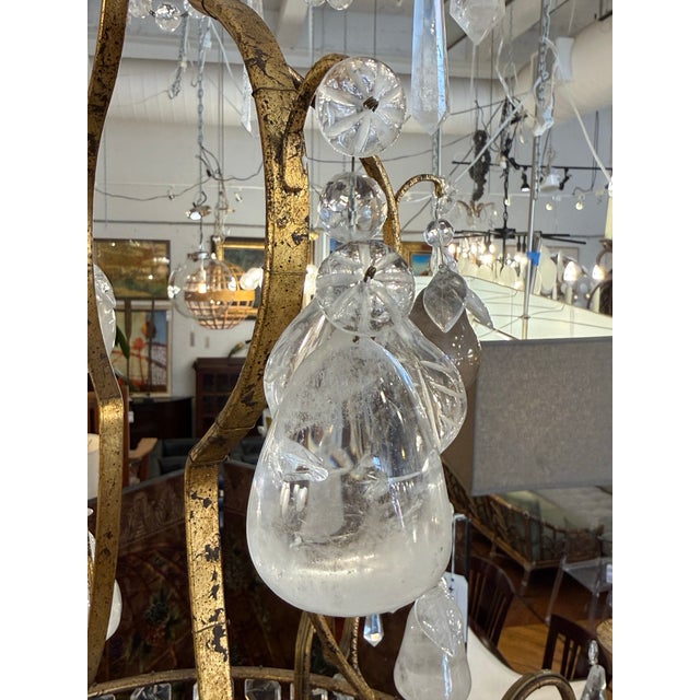 Brazilian Rock Crystal Chandelier, Mid 20th Century For Sale In San Francisco - Image 6 of 12