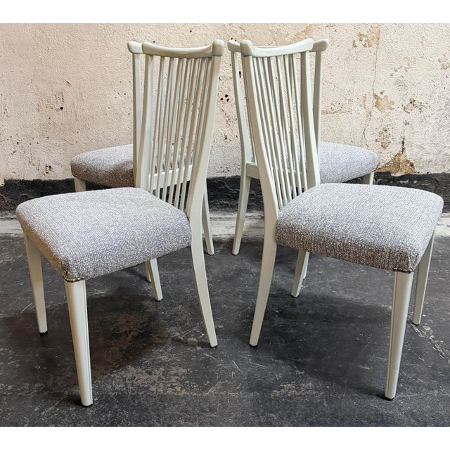 Carl Malmsten Vintage Swedish Modern Gustavian Dining Chairs - Fully Restored Set of Four For Sale - Image 4 of 10