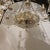 A circa 1930’s French silver plated light fixture with interior lights and flowers design crystals on body, 6 lights and 3...