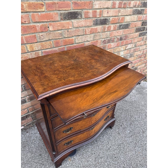 Brown English Bow Front Chest of Drawers For Sale - Image 8 of 12