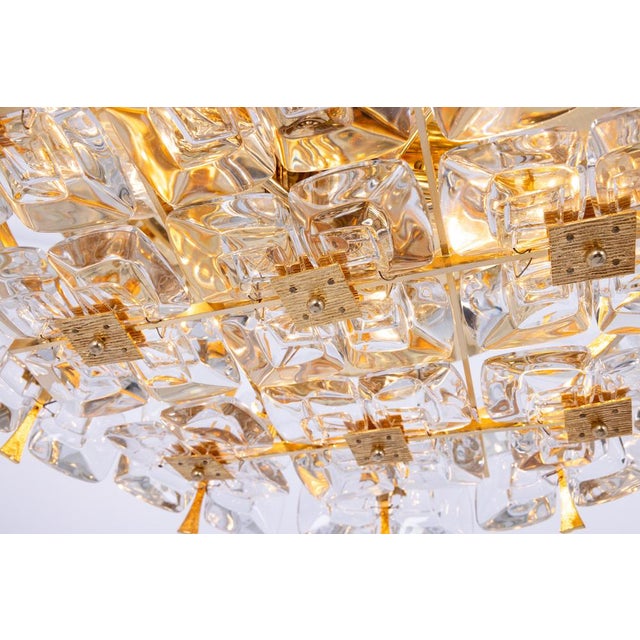 Gilt Brass and Crystal Flush Mount from Palwa, Germany, 1970s For Sale - Image 4 of 10