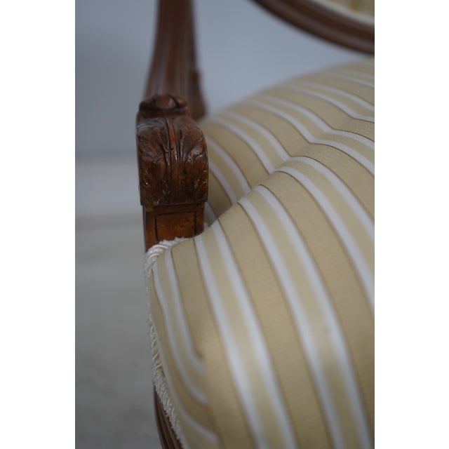 Vintage French Louis XVI Carved Walnut Parlor Chairs For Sale - Image 13 of 18