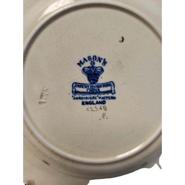White Trio of Early Mason's Jardiniere Pattern Plates - Circa 1894 For Sale - Image 8 of 8