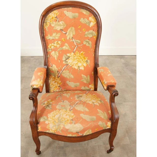 Victorian English 19th Century Upholstered Mahogany Recliner For Sale - Image 3 of 12