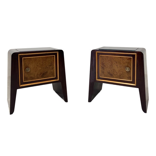 Bedside Tables in the style of to Paolo Buffa, 1950s, Set of 2 For Sale