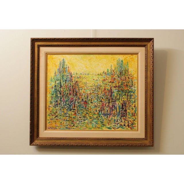 Vintage Custom Frame Original Painting on Canvas by Charles Melohs