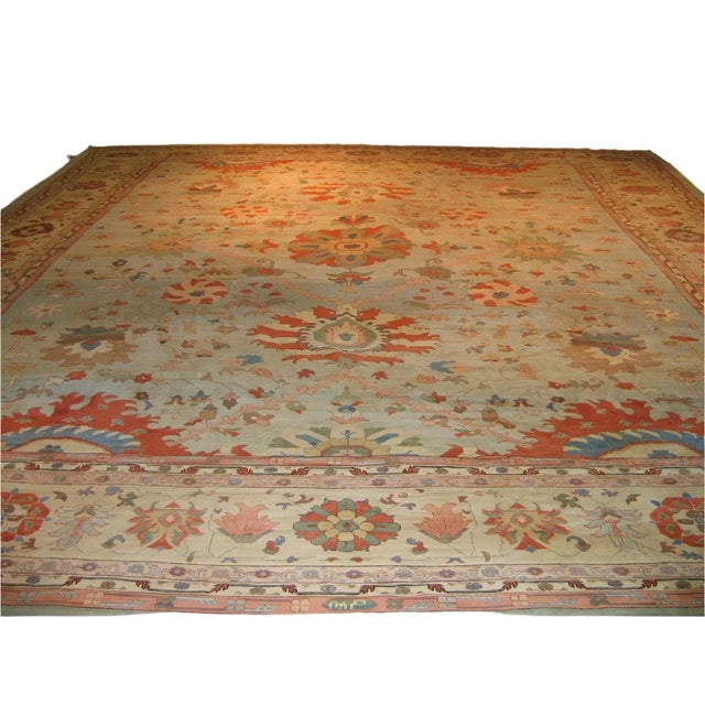 Persian Persian Serapi Karajeh Wool 21x23 Red, Blue & Ivory Handmade Area Rug #9902856 For Sale - Image 3 of 3