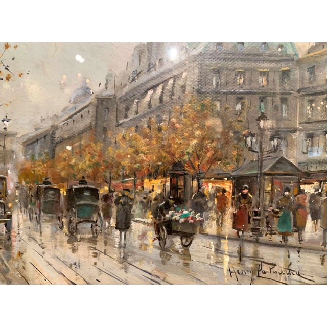 Glass Pair Early 20th Century French Paris Gouaches Signed Henry La Touche For Sale - Image 7 of 13