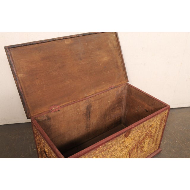Brass Ornate Burmese Chest W/Orig. Finish From the Early 20th C. For Sale - Image 8 of 12