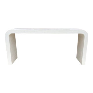 Custom Modern Raw Plaster Long Waterfall Console For Sale