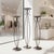 2020s Hand Forged Iron Floor Pedestal Set of 3 (131cm & 115cm) Antique Bronze Finish Candle Holder & Plant Stand Floral Display For Sale - Image 5 of 8