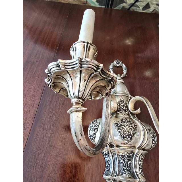 A museum quality antique large e f caldwell silvered bronze sconce ( similar examples were in the white house as well as...