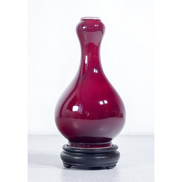 Suantouping vase in porcelain and red sang-de-bœuf enamel, qing style. China, 1950s-1960s origin china period 1950s-1960s...