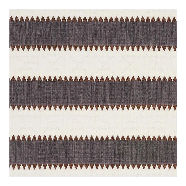 Schumacher Isolde Stripe Fabric in Cinder For Sale