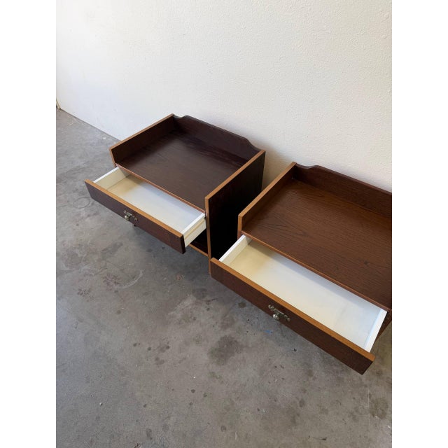 Pair of Mid 20th Century Danish Oak Nightstands by Denka – Vintage Scandinavian Bedside Tables For Sale In Los Angeles - Image 6 of 10