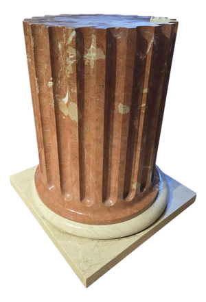 Large Two-Tone Marble Pedestal Column, Italy, 1950s