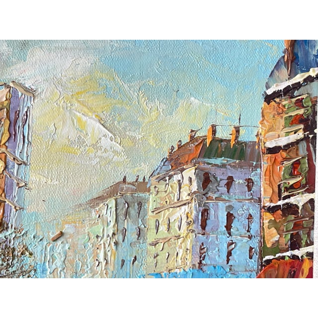 Street Art Notre Dame & the Paris Flower Market, Oil on Canvas Depicting, Diana Malian For Sale - Image 3 of 11