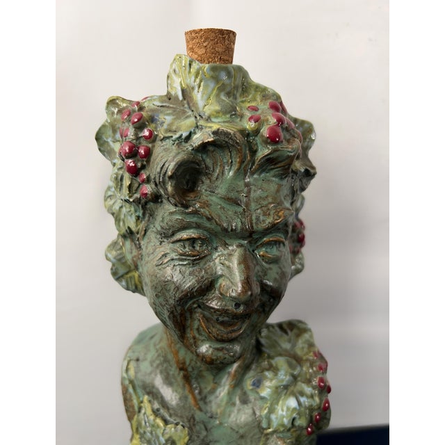 Mid 20th Century Italian Luxardo Bacchus Figural Ceramic Decanter Sculpture For Sale - Image 10 of 13