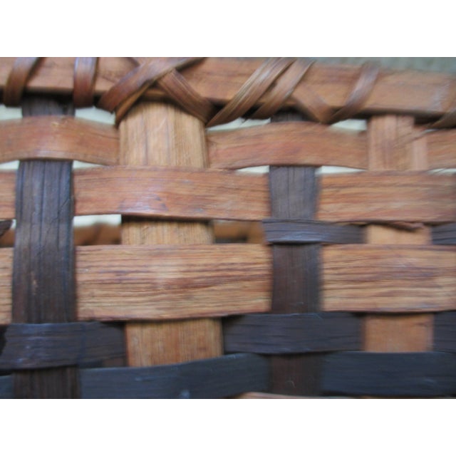 Brown Antique Native American Cherokee Miniature Rivercane Gathering Basket For Sale - Image 8 of 11
