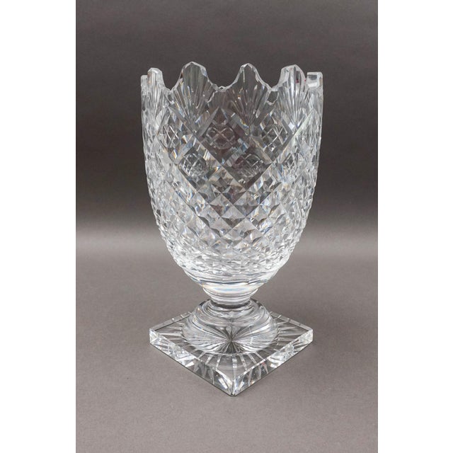 Traditional Vintage Waterford Ireland Master Cutter Collection Footed Crystal Vase For Sale - Image 3 of 10