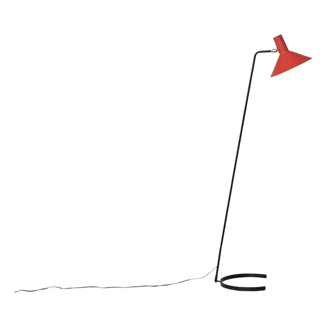 Model 8025 Floor Lamp by J.J.M. Hoogervorst for Anvia, the Netherlands, 1957 For Sale