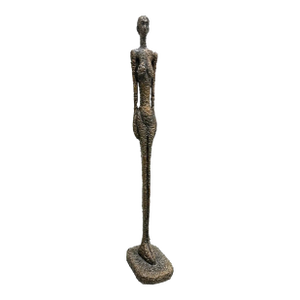 Monumental Patinated Fiberglass Figure Sculpture Style of Alberto Giacometti