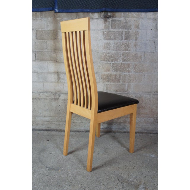 8 Calligaris Italian Modern Chicago Dining Chairs Maple Slat Back