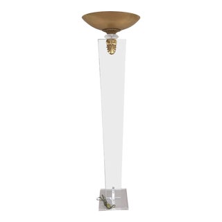 Vintage Van Teal Torchiere Lucite Floor Lamp For Sale