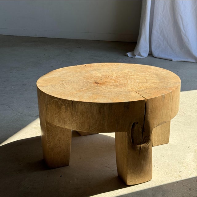 Low 4-Legged Coffee Table in Mango Wood, 1980s For Sale - Image 11 of 11