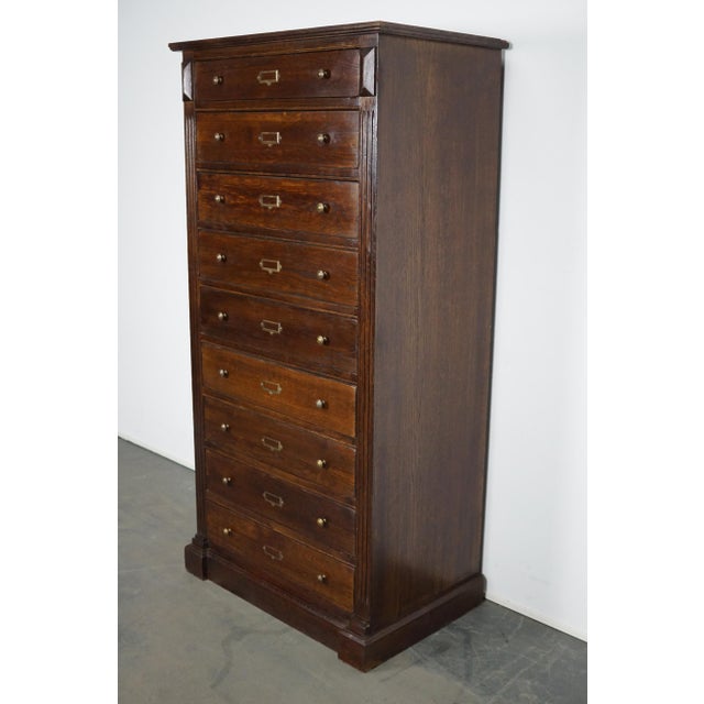 Vintage English Oak Filing Cabinet For Sale - Image 14 of 17