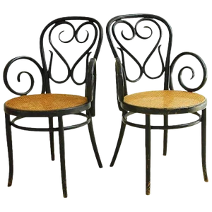 Thonet Cafe Daum Style Bentwood Armchairs - a Pair