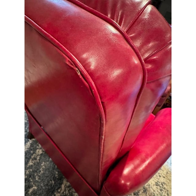 1970s Red Naugahyde Recliner Chair For Sale - Image 9 of 10