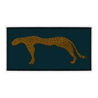 Cheetah Midnight by Jess Engle in White Frame, XL Art Print For Sale