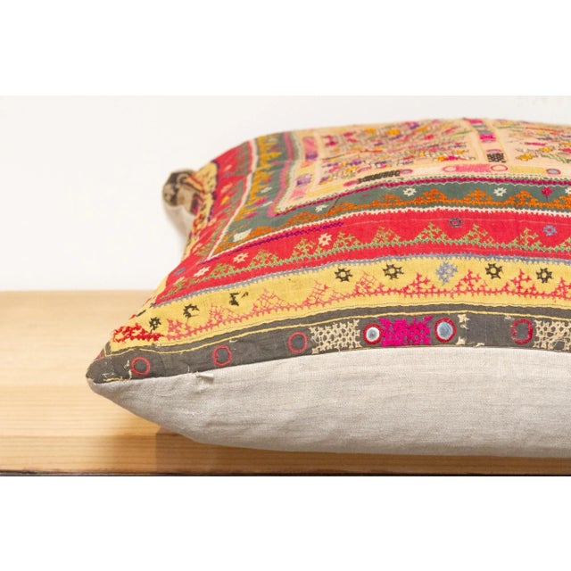 Veda Rajasthani Embroidered Decorative Pillow For Sale In Los Angeles - Image 6 of 8