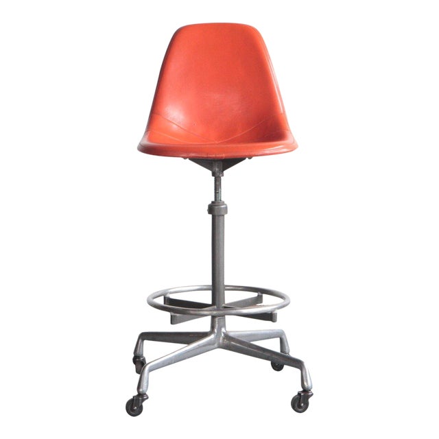 1960s MidCentury Modern Eames Herman Miller Vinyl Barstool Chairish