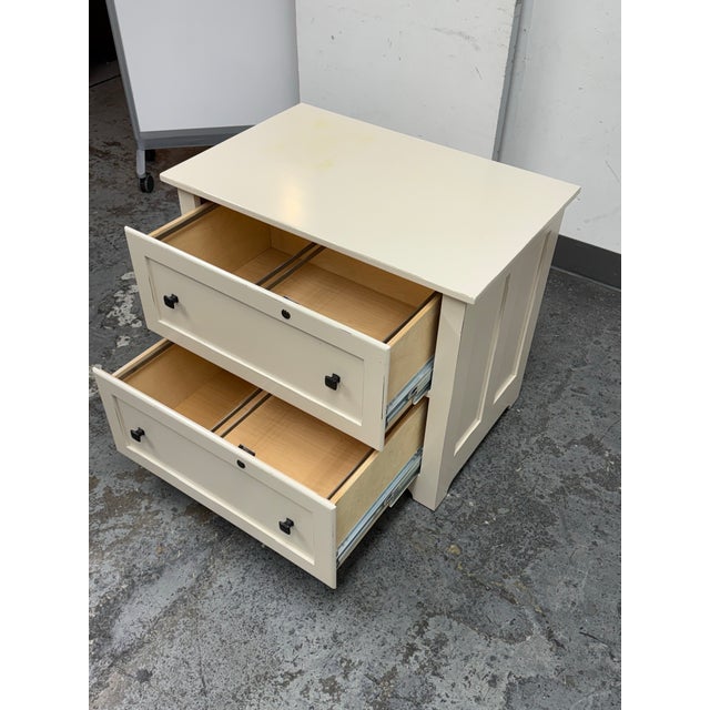 Contemporary Eggshell Two Drawer File Cabinet For Sale - Image 3 of 12