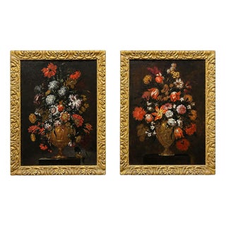 After Francesco Mantovano, Still Lifes, 1600s, Oil Painting on Canvas, Framed, Set of 2 For Sale