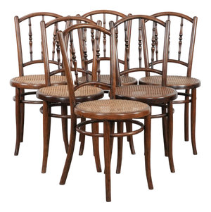 Vintage Wooden Bistro Chairs by Jacob & Josef Kohn Wien, Set of 6