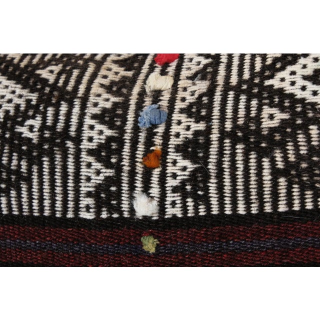 Mid-Century Modern Ethnic Goat Hair Lumbar Kilim Pillow Cover From Anatolian For Sale - Image 3 of 5