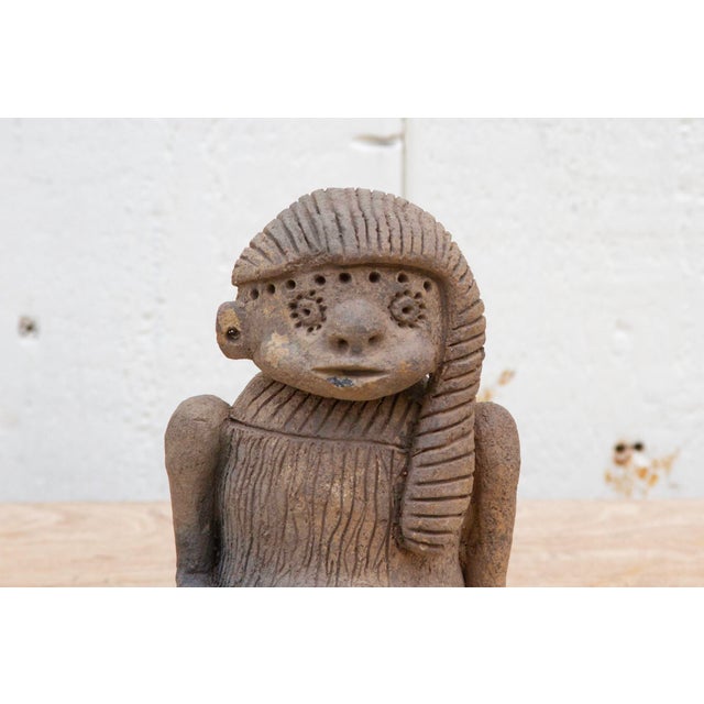 Sculpture Materials Pre-Columbian Style Clay Figure For Sale - Image 7 of 8