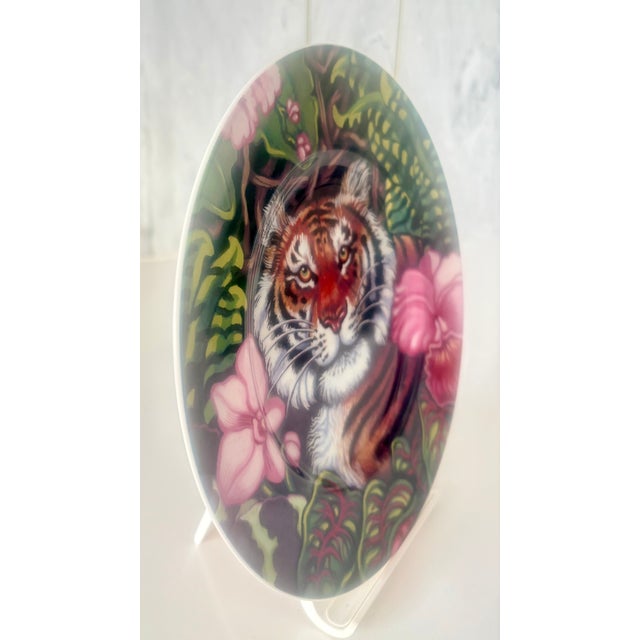 Fitz and Floyd Fitz and Floyd Exotic Jungle Tiger Plate For Sale - Image 4 of 8