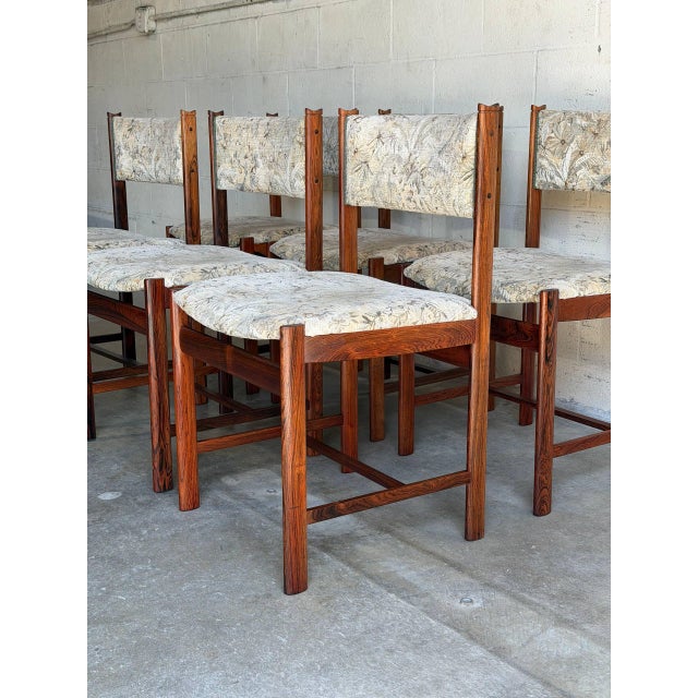 1960s Rosewood Dining Chairs Set of 6 Upholstered Seat Denmark 1960s For Sale - Image 5 of 10