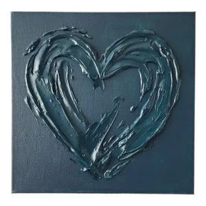 Deep Green Abstract Heart Painting
